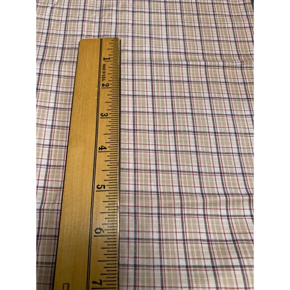 Plaid Cotton Fabric Yardage 44" Wide Beige/Red/Brown Quilting & Crafts Projects - Picture 4 of 5
